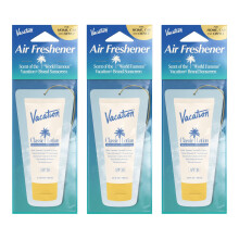 Vacation Hanging Air Freshener Award-Winning Signature Sunscreen Scent Deodorizer for Car Home & Office (Pack of 3)
