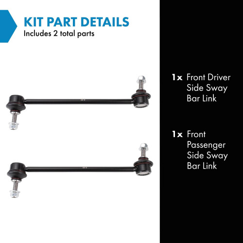 TRQ Front Sway Bar Stabilizer Link Set Compatible with 2016-2021 Tesla X 1