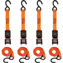 BLACK+DECKER BDX1006 Sort/orange 1"""" x 12"" skraldestropper med polstrede h?ndtag (1 500 lb brudstyrke) til sikring af last 4-pack