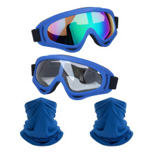 LJDJ Motorbril 2-pack Crossmotor ATV Motocross Winddicht Anti-UV Verstelbaar Rijden Fietsen Wandelen Beschermend met 2-pack Hals Ademend Bandanamaske