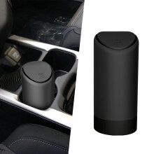 Dewkou Pack-1 Car Trash Can with Lid, 2.5" x 6.2" Silicone Portable Waterproof Small Trash Can, Cup Type Embedded Integrated Trash Can for Most Cars S