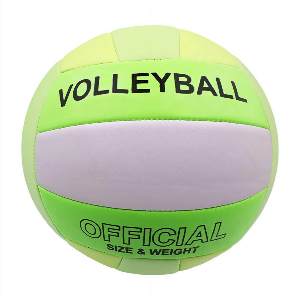 PVC Volleyball Size 5, Waterproof Indoor Outdoor Training Ball, Soft Durable for Adults Teens Kids, Gray Turquoise-image-OPC-PJYBJBY-NEW