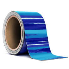 VViViD Blue Mirror Chrome Air-Release Adhesive Vinyl Pinstripe Tape Roll (2 tommer x 20 fod)