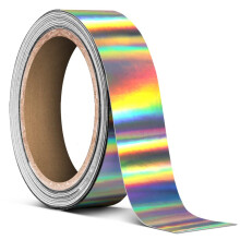 VViViD Silver Holographic Lazer Chrome Air-Release Adhesive Vinyl Tape Roll (1 tomme x 20 fod)