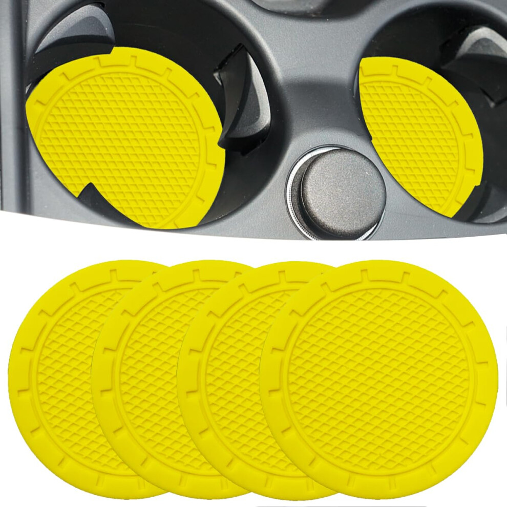 Car Cup Holder Coaster 4 Pack 2.75 Inch Diameter Pvc Non-Slip Universal Insert Coaster Durable Suitable For Most Car Interior Car Accessory For W 748958367270