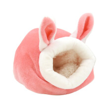 Hedgehog Bed for Small Animals, Winter Warm Bunny Ears Hamster Nest, Removable Chinchilla Cotton Cave, Cozy Hedgehog Supply