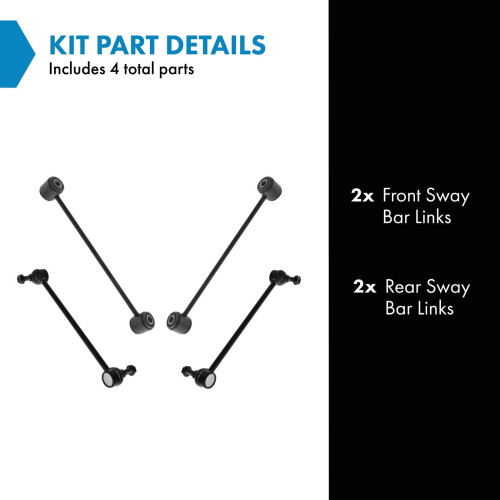 TRQ Front & Rear Sway Bar Stabilizer Link Set Compatible with 2004-2008 Chrysler Pacifica 1