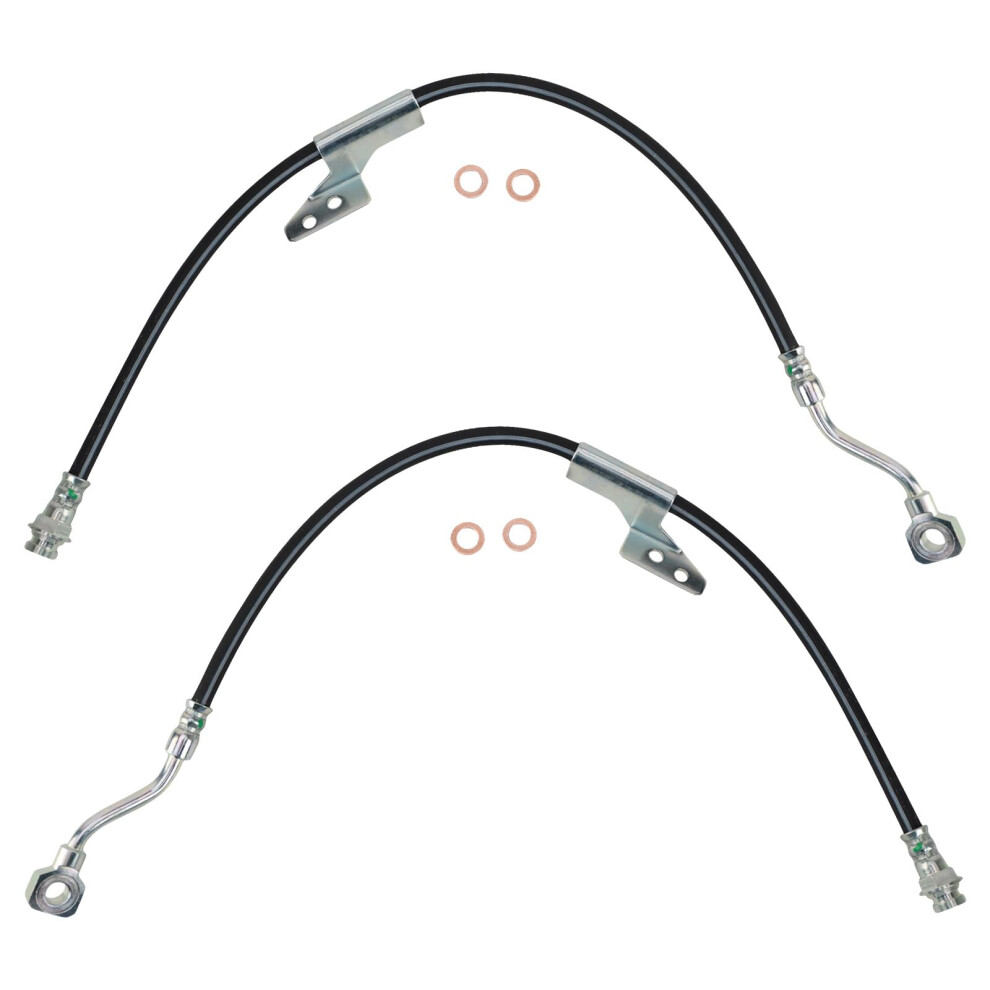 Trq Front Brake Hose Set Compatible With 1988-1999 Chevrolet C1500 1992-1999 C1500 Suburban 1988-1998 C2500 1992-1996 C2500 Suburban 1995-2000 Tahoe 195591637893
