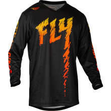 Maglia da ragazzo Fly Racing F-16 (Nero/Giallo/Arancione Large da ragazzo)