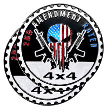 2 STK Freedom Badge Vurderet Bilemblem 4 x 4 Metal Automotive Badge 3D Runde Metal Bil Badges Emblemer Bil Badge Decals Klisterm?rker Kompatible