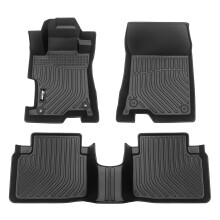 IKON MOTORSPORTS 3D TPE gulvm?tter, kompatible med 2008-2012 Honda Accord Sedan 4-d?rs, vandt?tte skridsikre gulvbel?gninger, forreste og 2. r?kk