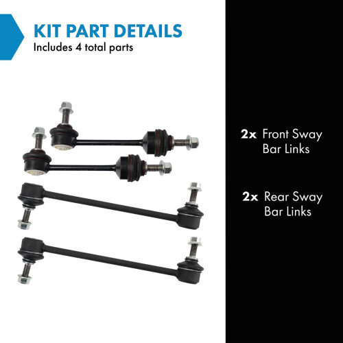TRQ Front & Rear Sway Bar Stabilizer Link Set Compatible with 2014-2020 Tesla S 1