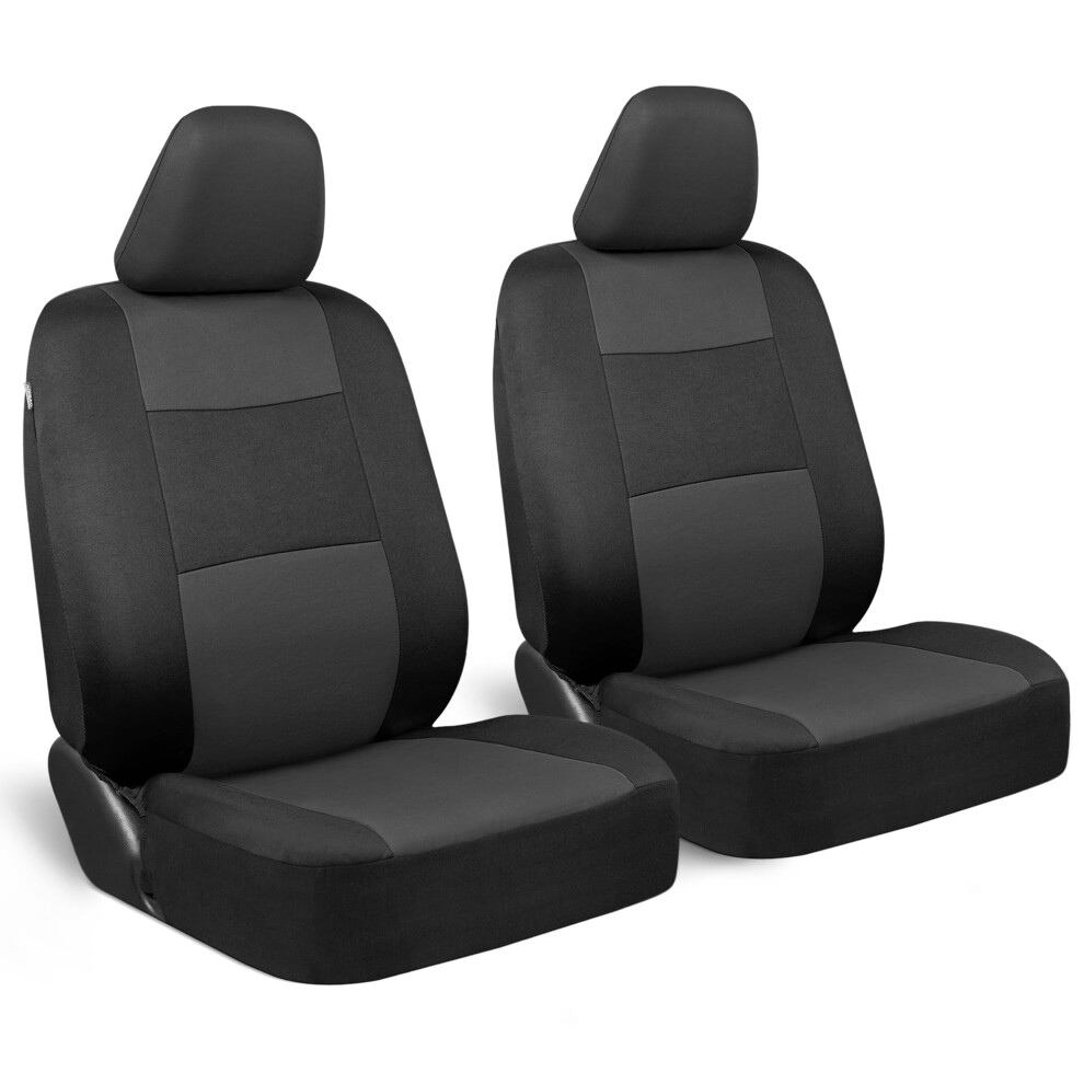 Bdk Polypro 2-Pack Front Car Seat Covers Set In Charcoal/ - Front Seat Covers For Cars Trucks Vans Suvs Sedans Easy To Install Front Car Seat C Black 826942163609
