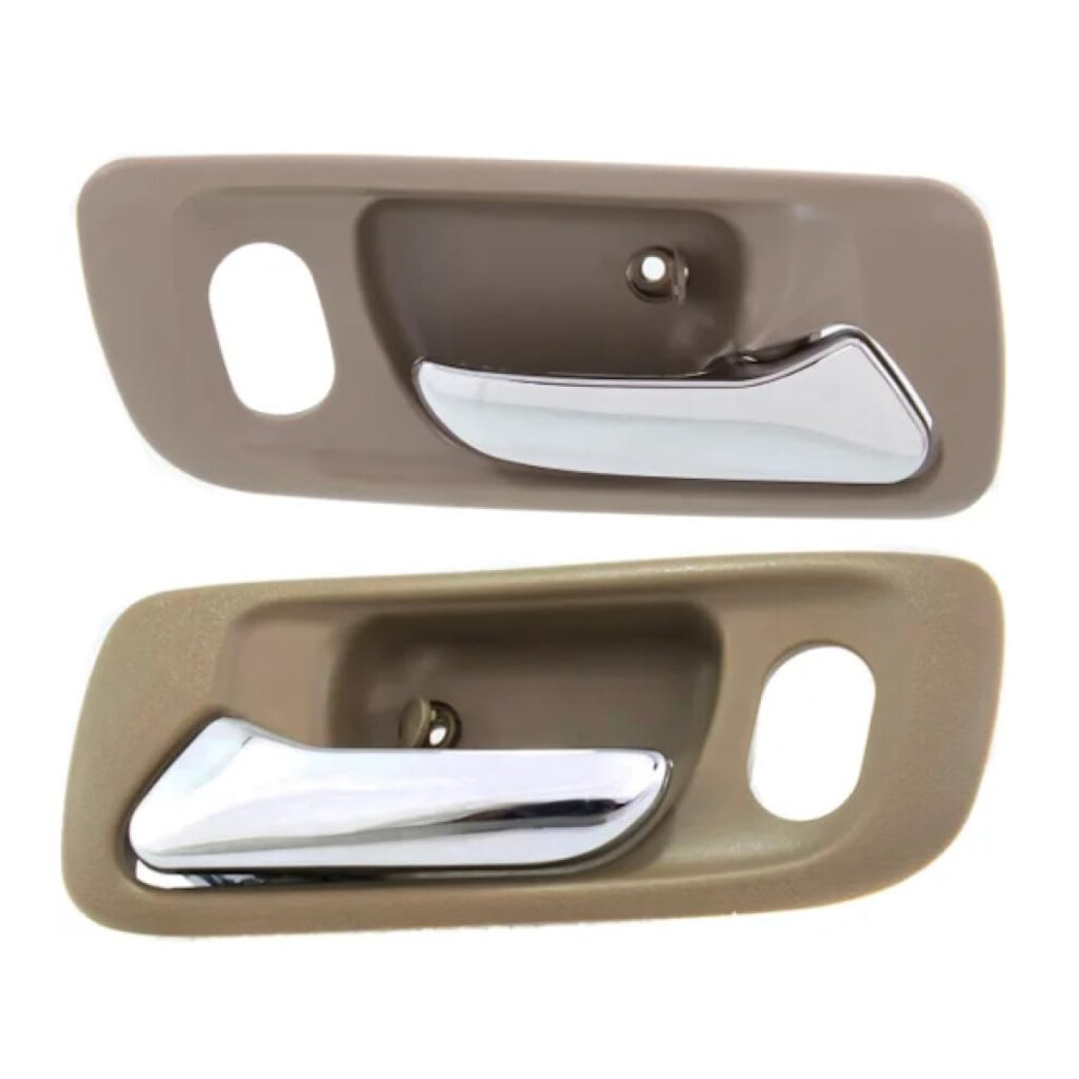 For Honda Accord 1998-2002 Door Handle Driver And Passenger Side Pair Interior Front Bezel With Chrome Lever With Door Lock Hole All Submodels Beige 197951732880