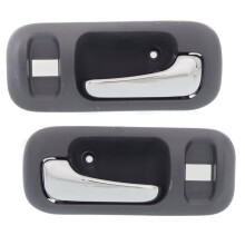 Til Honda CR-V 1997-2001 D?rh?ndtag f?rer- og passagersidepar Front Interi?r Gr? Bezel Med Krom H?ndtag Med D?rl?sehul LX/EX/SE Plast HO1352139 H