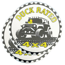 2 STK Duck Badge Vurderet Bilemblem 4 x 4 Metal Automotive Badge 3D Runde Metal Bil Badges Emblemer Bil Badge Decals Klisterm?rker Kompatible med