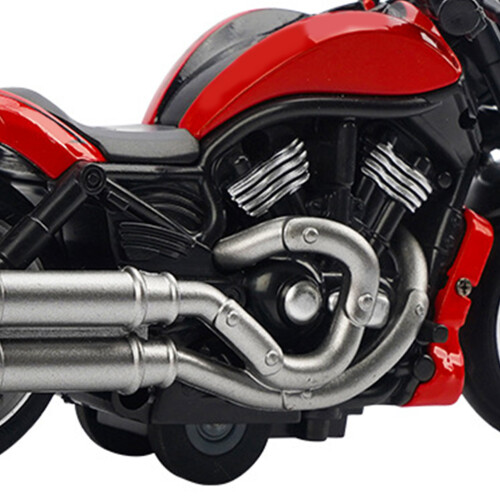 Pull Back Alloy Motorcycle Toy with Music & Lights - Red, 16x7x8cm 1