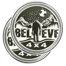 2 STK Squatch Badge Vurderet Bilemblem 4 x 4 Metal Automotive Badge 3D Runde Metal Bil Badges Emblemer Bil Badge Decals Klisterm?rker Kompatible