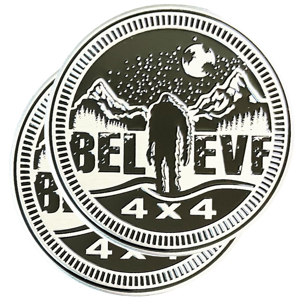 2 Pcs Squatch Badge Rated Car Emblem 4 X 4 Metal Automotive Badge 3D Round Metal Car Badges Emblems Car Badge Decals Stickers Compatible With Jeep 749083183018