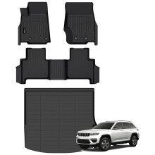 Dywaniki na kazda pogode Mata do bagaznika Pasuje do Jeep Grand Cherokee (WL zawiera 4xe, a nie WK2 lub WL75) 2022-2025 5 miejsc Tylko wkladki gumowe