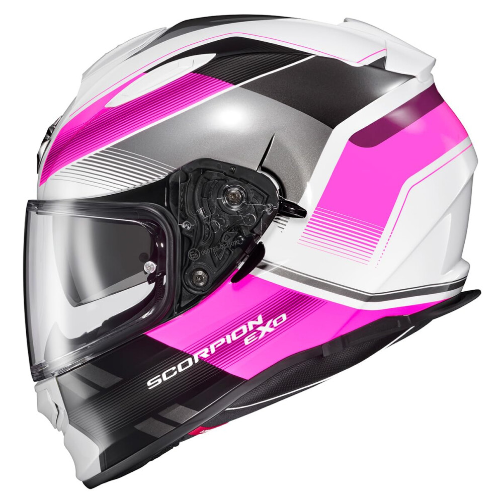 ScorpionEXO Ryzer Full Face Motorcycle Helmet with Pinlock Ready Shield with Integrated Speaker Pockets DOT ECE Approved Edge Pink Large-image-OPC-PJYBZ9M-NEW