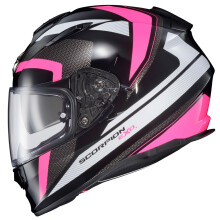 ScorpionEXO Ryzer Integral-Motorradhelm mit Pinlock-fhigem Schild und integrierten Lautsprechertaschen, DOT ECE-geprft, Evolution (Pink 2X-Large)