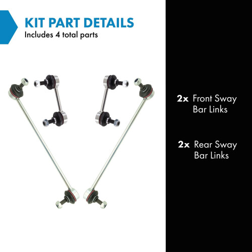 TRQ Sway Bar Stabilizer Link Set Compatible with 2004-2010 BMW X3 1