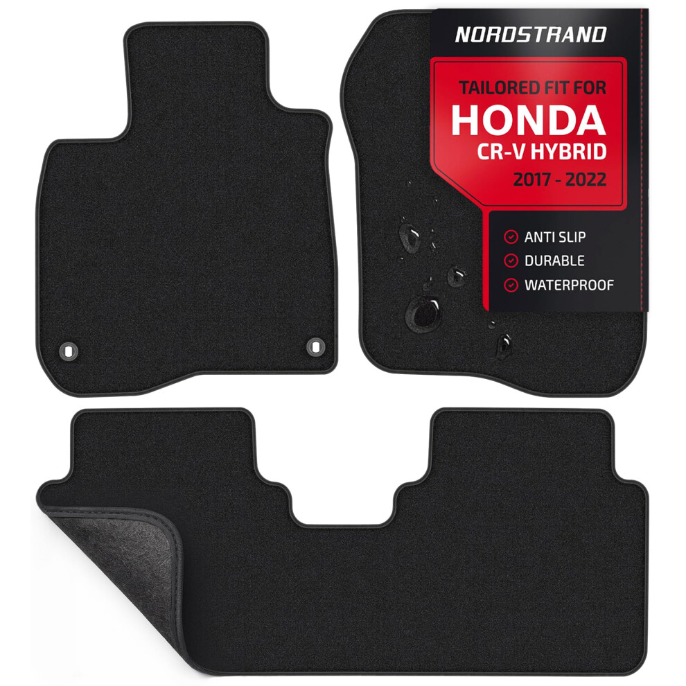Floor Mats For Honda Crv 2017-2022 - Custom 3D Fit For Honda Cr-V 2017 2018 2019 2020 2021 2022 Hybrid - 1St & 2Nd Row Set - Anti-Slip Backing - 22Oz 5060905030057