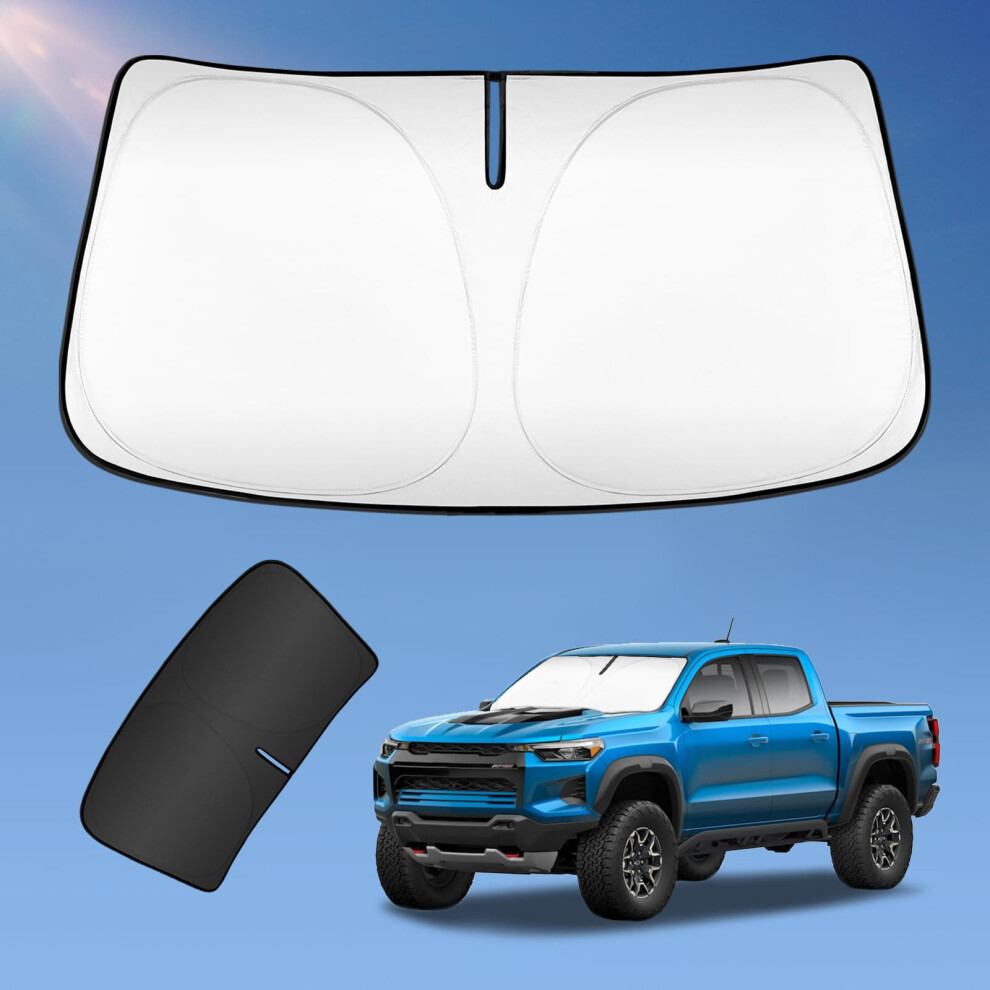 Sun Shade Sunshade For Chevrolet Ado 1500 2014-2019 Windshield Cover 2-Layers Sun Shield 240T Sun Visor For Chevy Ado 1500 Regular Cab Silver 768561830053