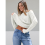 Women's Oversized Knit Crewneck Sweaters White L 6