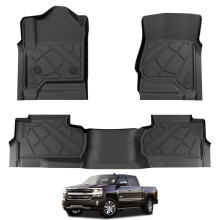 Mata podlogowa KARPAL pasuje do Chevrolet Silverado/GMC Sierra 1500 (tylko 19 LD) 2014-2019 2015-2019 Silverado/Sierra 2500/3500 Double Cab TPE Ochro