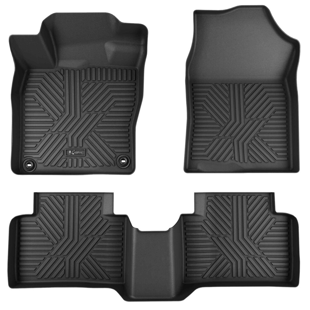 Karpal Floor Mats Fit For 2016-2021 Honda Civic Coupe/Sedan/Type R/Insight 2017-2021 Honda Civic Hatchback Front & 2Nd Row Tpe All Weather Protect 644197987159