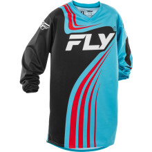 Maglia Fly Racing Youth F-16 (Ciano/Nero/Rosso Youth X-Large)