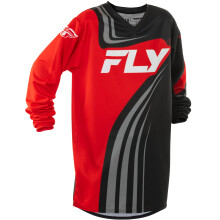 Fly Racing Jeugd F-16 Jersey (Zwart/Rood/Wit Jeugd Groot)