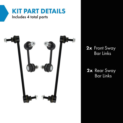 TRQ Front & Rear Sway Bar Stabilizer Link Set Compatible with 2015-2017 Chrysler 200 1