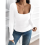 Square Neck Ribbed Knit Basic Teen White XL 7