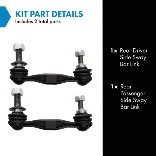 TRQ Rear Sway Bar Link Set compatible with 2010-2018 BMW 1