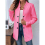 Women's Stand Collar Jacket Rose Red M 5