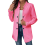 Women's Stand Collar Jacket Rose Red S 4