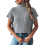 Womens Cap Sleeves Turtle-neck Sweater Grey One size 3