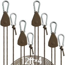 12ft Adjustable Outdoor Windproof Rope Ratchet Strap Tie Down Straps Small Mini Reflctive Paracord Rope Tent Hanger Grow Light Kayak 5/32"""" 4 Pack