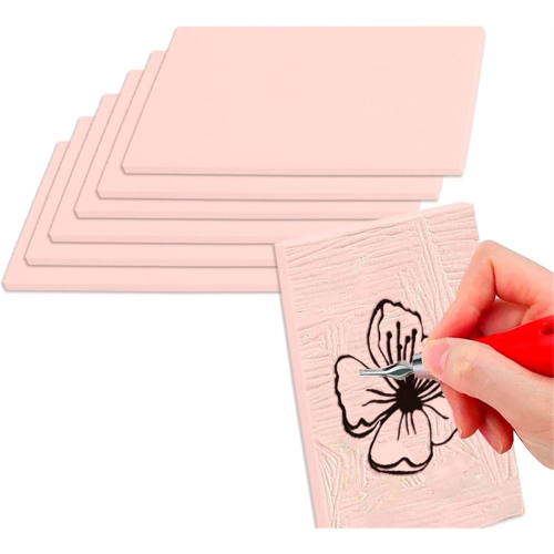 6 Pcs 4"x6" Rubber Carving Blocks for Printmaking
6 1