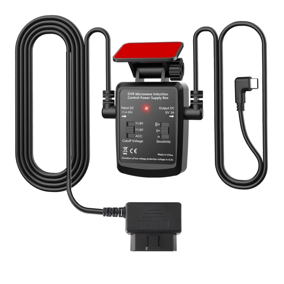Dash Cam OBD ACC Hard Wired Kit 12V/24V to 5V 3A Car Charger Cable-image-OPC-PJYCFJT-NEW