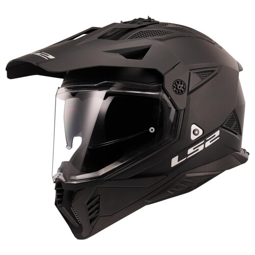 LS2 Helmets Blaze II Adventure Motorradhelm mit Sonnenschutz (Mattschwarz  Medium)