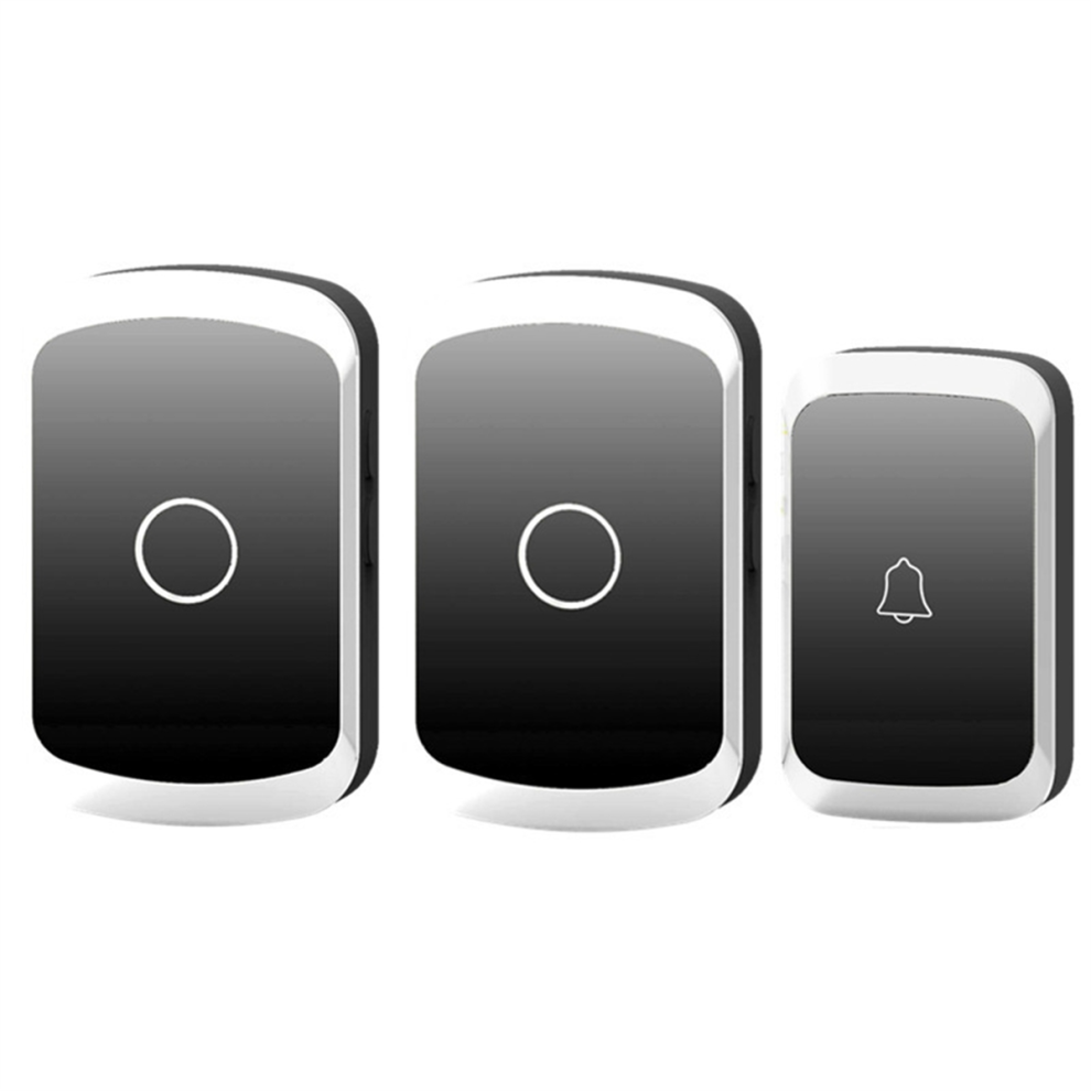 Home Wireless Doorbell Eu Plug 1Button 2Receiver Black 4851280518923
