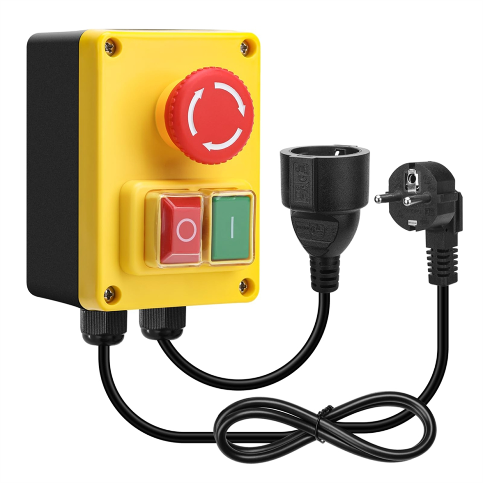220V Single-Phase Safety Switch With Emergency Stop Eu Plug 4851280519715