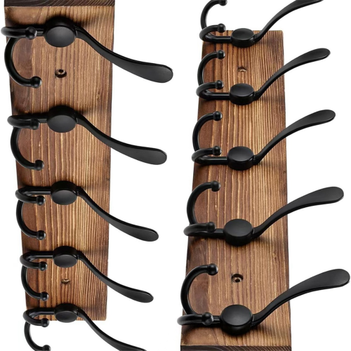 2 Pack Coat Rack Wall Mount 16.8" Rustic Hat Hooks 2