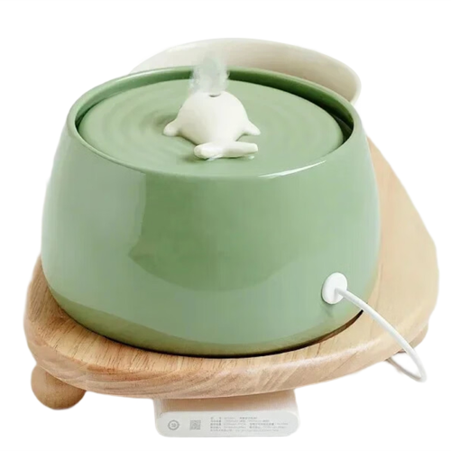 Ceramic Cat Water Fountain USB Charging Automatic Filtration 1