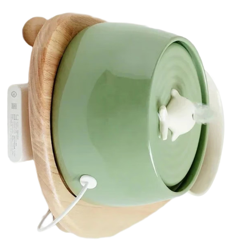 Ceramic Cat Water Fountain USB Charging Automatic Filtration 2