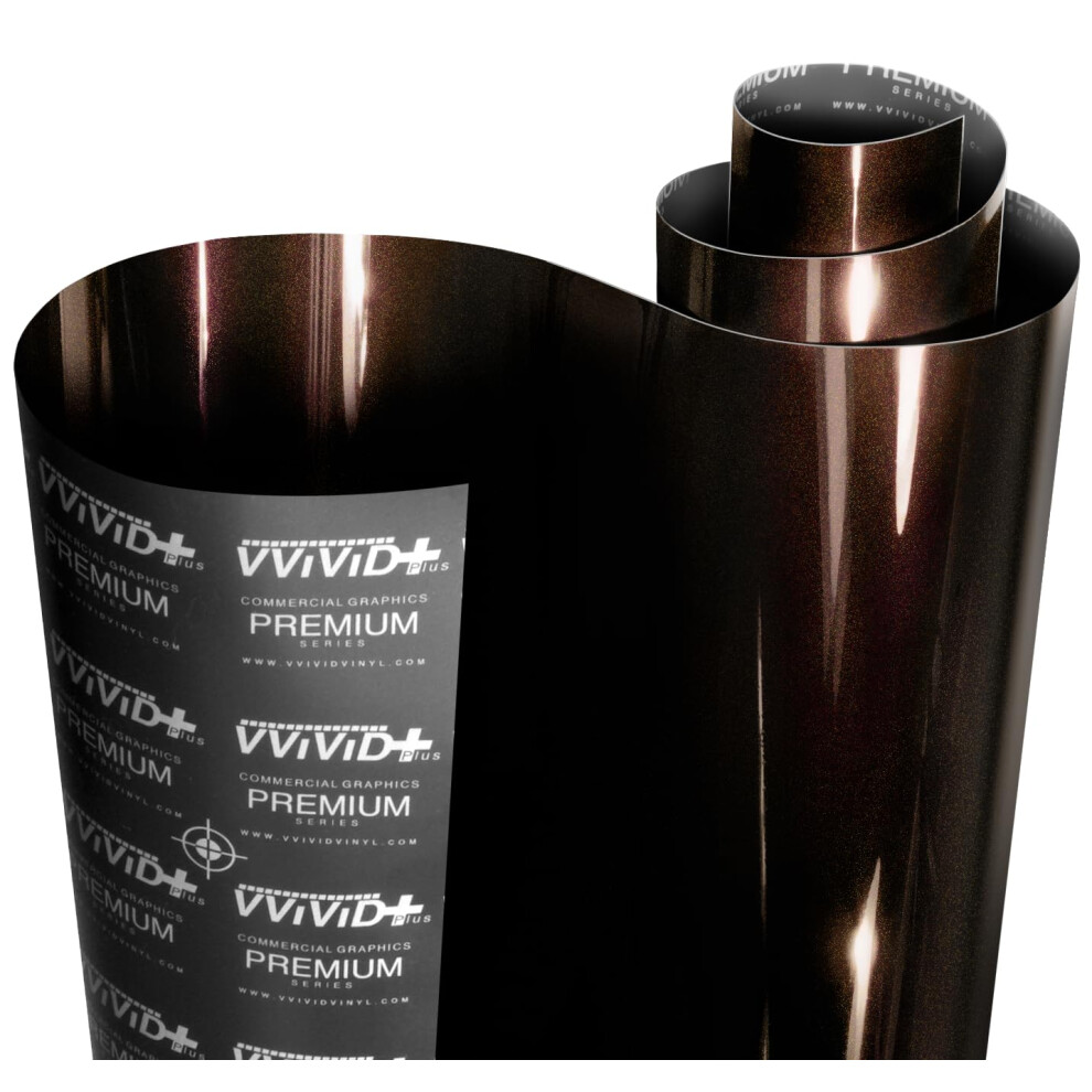 Vvivid+ Ultra Gloss Shadow Metallic Vinyl Car Wrap (1Ft X 5Ft) Amber 628856176337